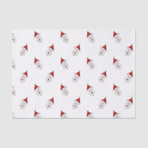 Little Christmas Polar Bear holding Heart Pattern Tissue Paper