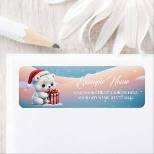 Little Christmas polar bear  Return Address Label
