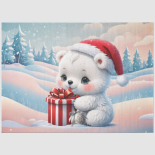 Little Christmas polar bear Tissue Paper