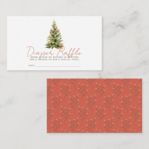 Little Christmas Tree Red Diaper Raffle Ticket Enclosure Card