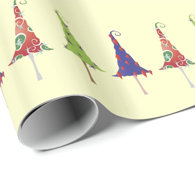 Little Christmas Trees Pattern Wrapping Paper (Roll Corner)