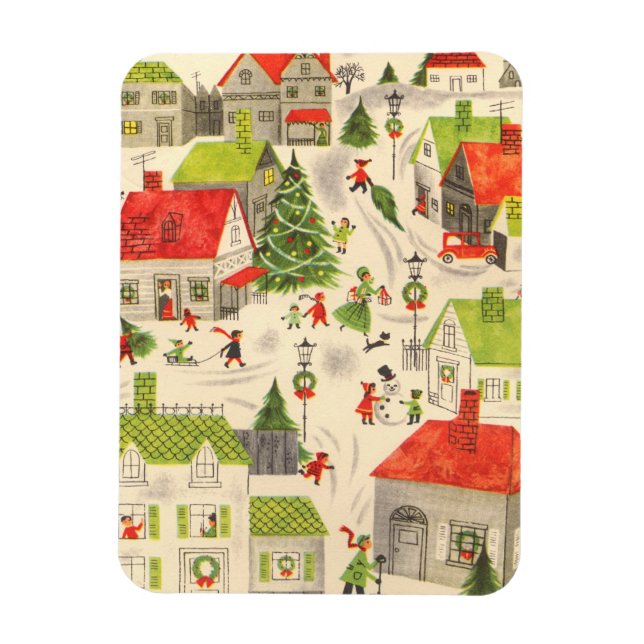 Little Christmas Village Magnet (Vertical)