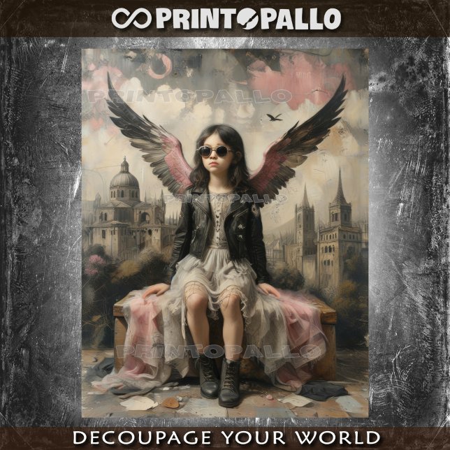 Little city angel child in Italy -  Tissue Paper (Creator Uploaded)