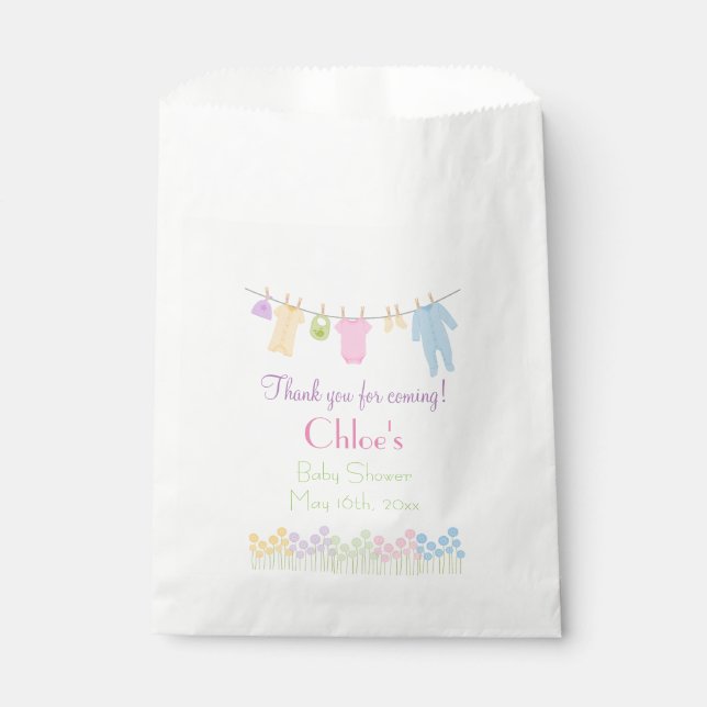 Little Clothes Baby Shower Favour Bag (Front)