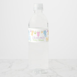 Little Clothes Baby Shower Water Bottle Label