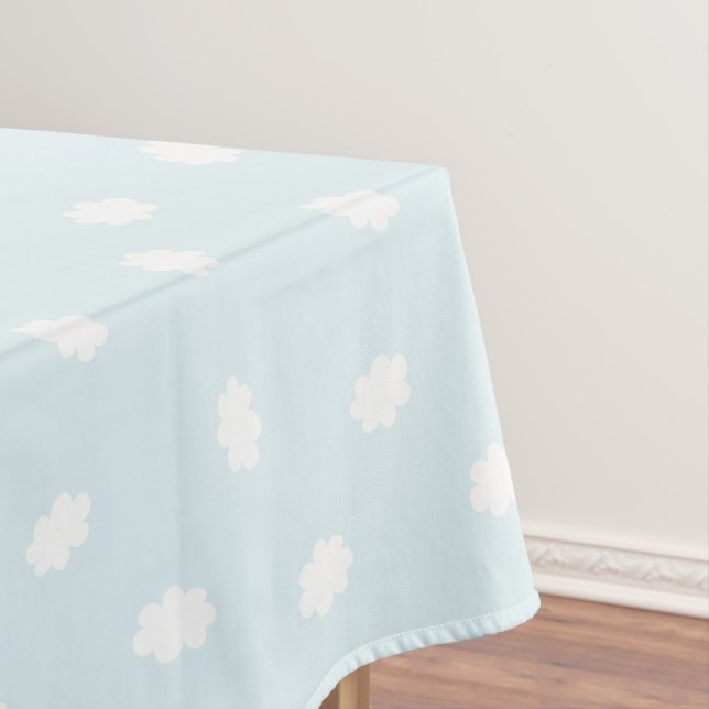 Little Cloud Pastel Blue Tablecloth (In Situ)