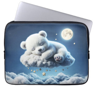 Little clouds teddy stars moon fantasy art laptop sleeve