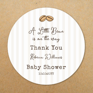 Little Coffee Bean Baby Shower Thank You Classic Round Sticker