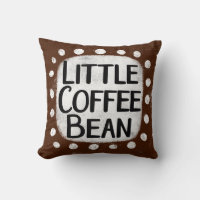 Little Coffee Bean Throw Pillow