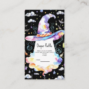 Little Colourful Wizard Hat Baby Shower Enclosure Card