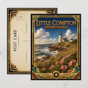 Little Compton Rhode Island Vintage Art Deco Postcard