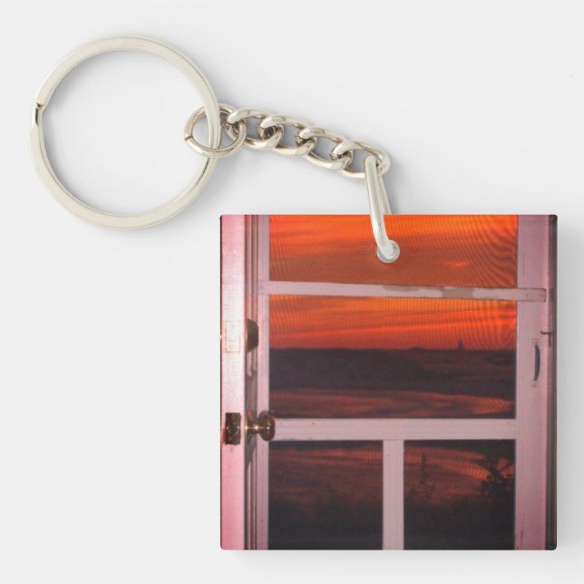 Little Compton, RI Beach Sakonnet Sunset Keychain (Front)