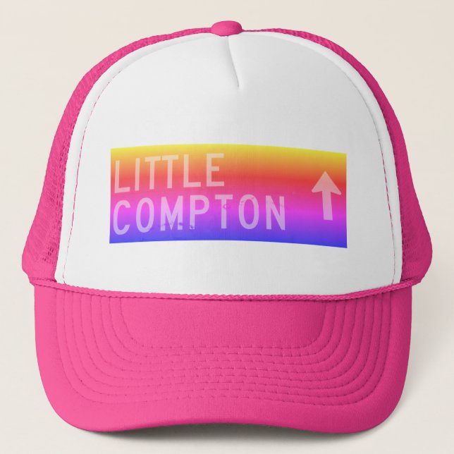 Little Compton, RI Rainbow Sign Trucker Hat (Front)