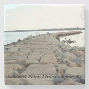 Little Compton, RI - Sakonnet Point breakwater Stone Coaster