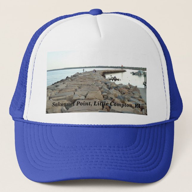 Little Compton, RI - Sakonnet Point breakwater Trucker Hat (Front)