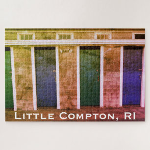 Little Compton, RI Summer Beach Cabanas (LC) Jigsaw Puzzle