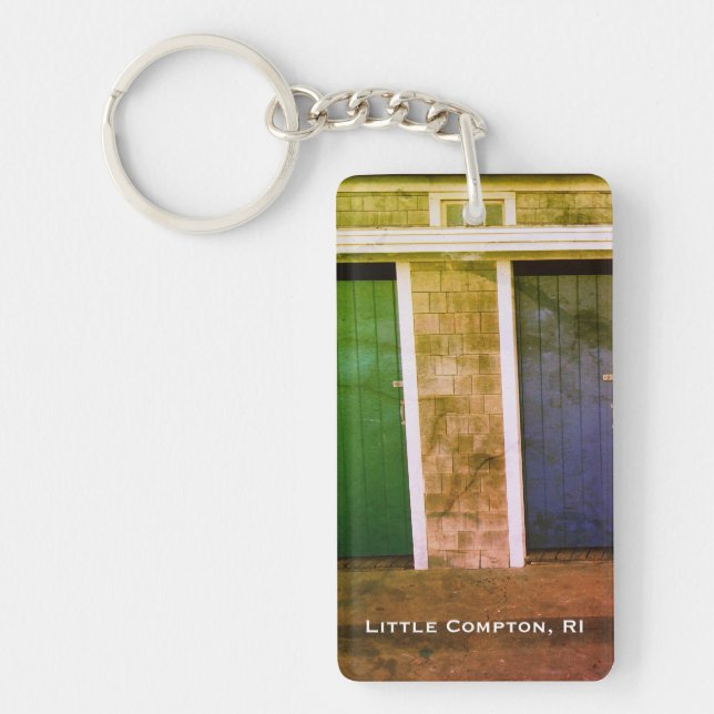 Little Compton, RI Summer Beach Cabanas (LC) Key Ring (Front)