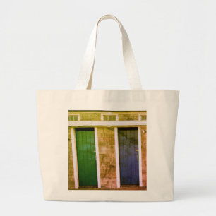 Little Compton, RI Summer Beach Cabanas (LC) Large Tote Bag