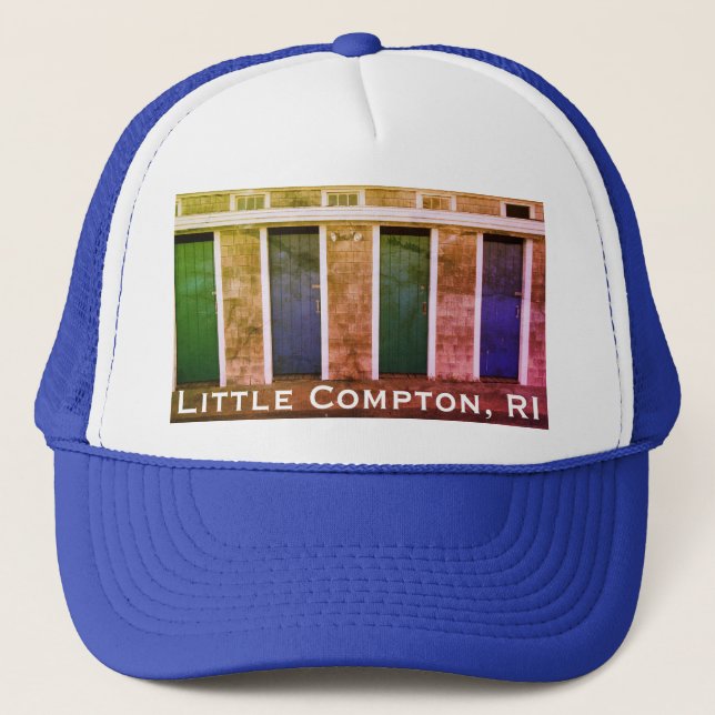 Little Compton, RI Summer Beach Cabanas (LC) Trucker Hat (Front)