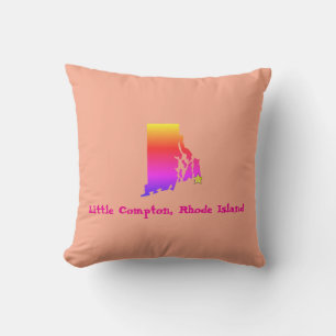 Little Compton, RI Zip Code - 02837 Pride Rainbow  Cushion