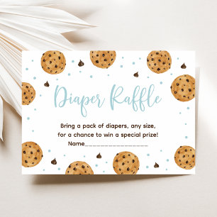 Little Cookie Blue Boy Baby Shower Diaper Raffle Enclosure Card