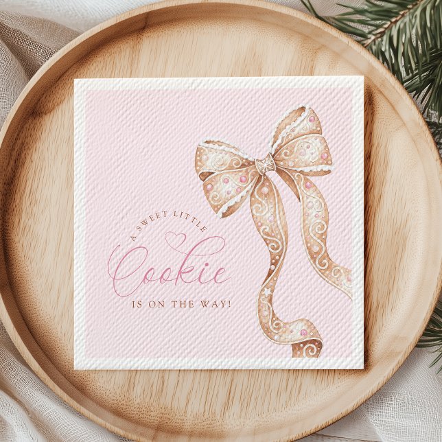 Little Cookie Bow Baby Shower Napkins (Creator Uploaded)