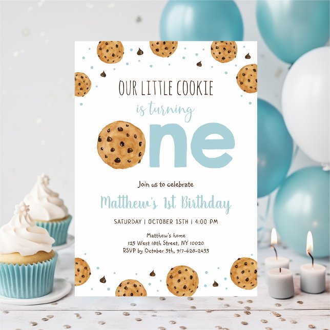Little Cookie Boy First Birthday Invitation (Creator Uploaded)