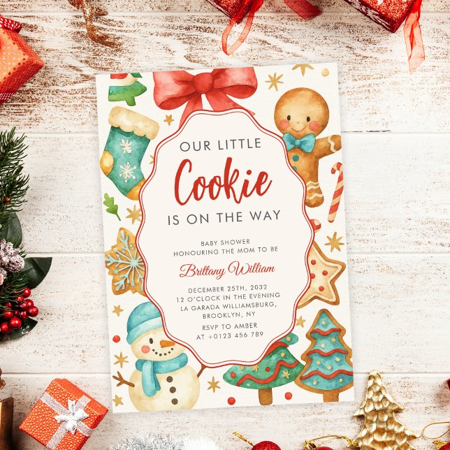 Little Cookie Christmas Baby Shower Invitation (Creator Uploaded)