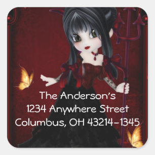 Little Cookie Devil Girl Design 1 Square Sticker