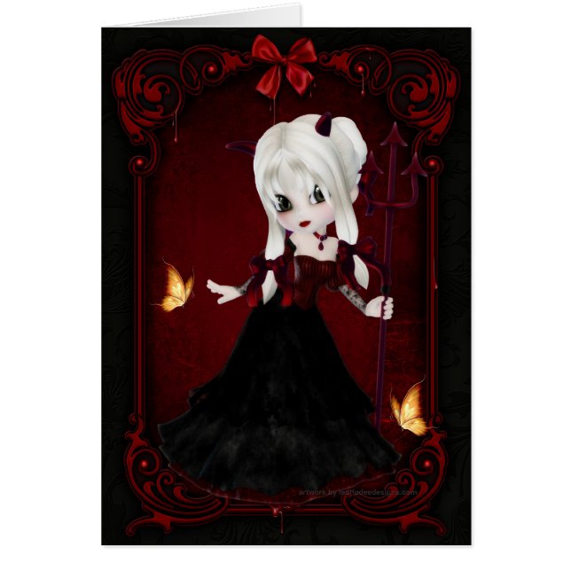 Little Cookie Devil Girl Design 2 Card (Front)