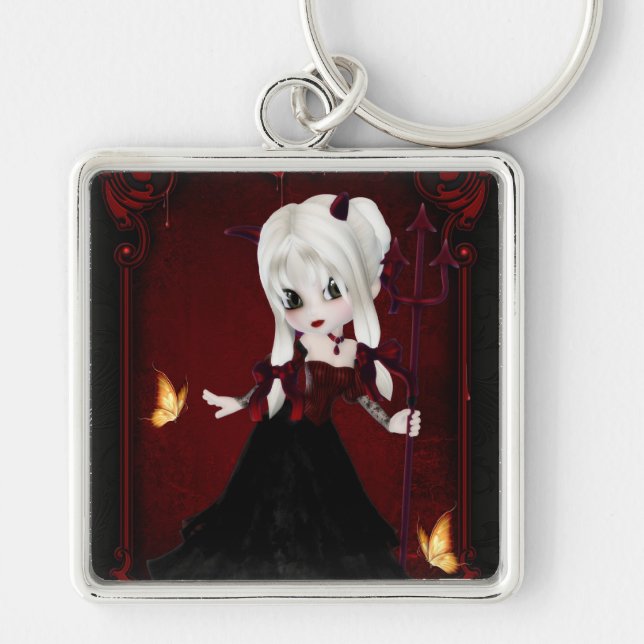 Little Cookie Devil Girl Design 2 Keychain (Front)