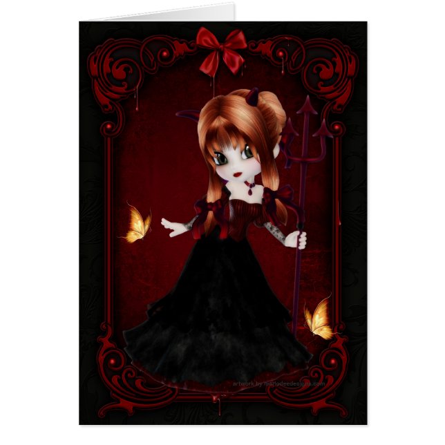 Little Cookie Devil Girl Design 3 Card (Front)