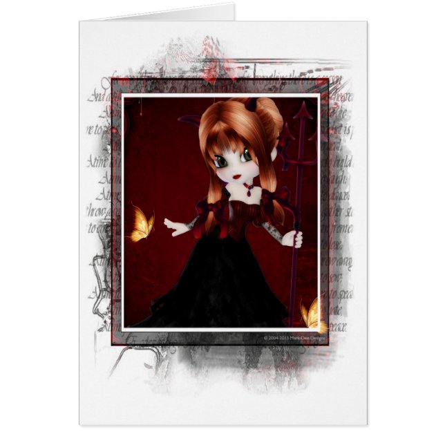 Little Cookie Devil Girl Design 3 Fantasy Card 2 (Front)