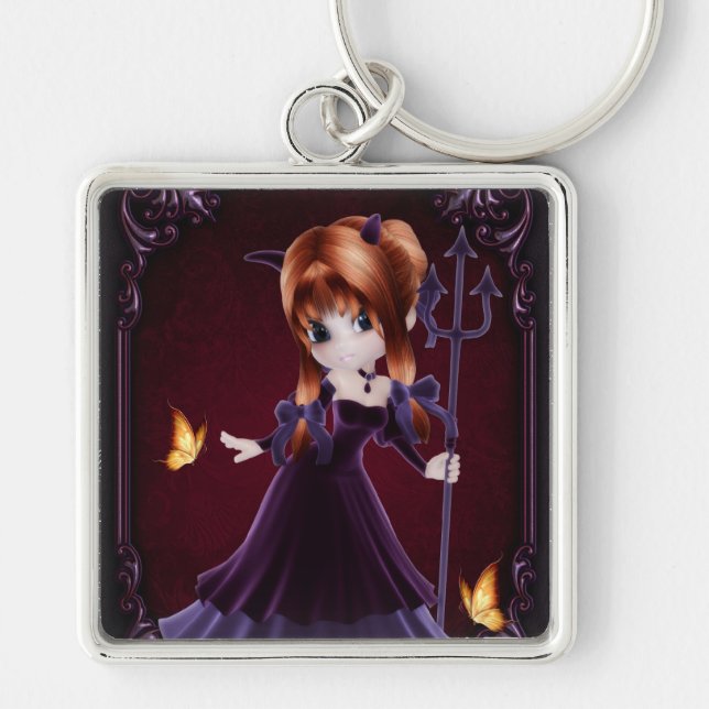 Little Cookie Devil Girl Design 5 Keychain (Front)