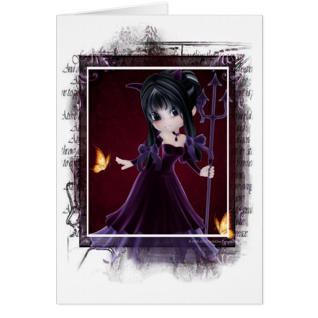 Little Cookie Devil Girl Design 6 Fantasy Card 2 (Front)