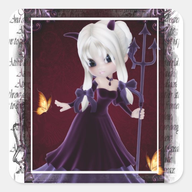 Little Cookie Devil Girl Design 7 Stickers (Front)