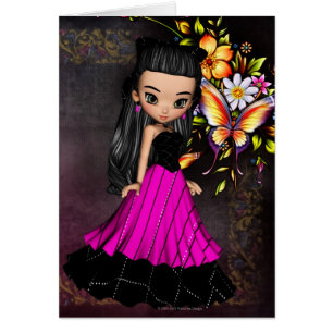Little Cookie Dress Girl Design 1 Card