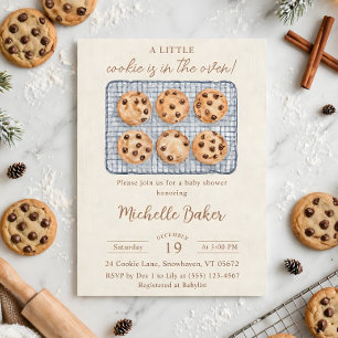 Little Cookie In The Oven Cosy Winter Baby Shower Invitation