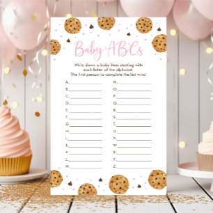 Little Cookie Pink Girl Baby ABCs Shower Game