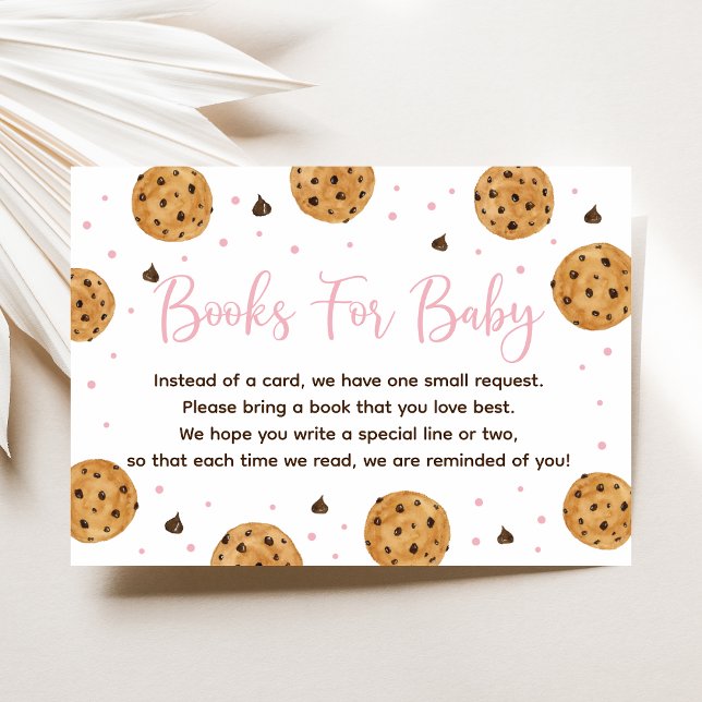 Little Cookie Pink Girl Baby Shower Book Request Enclosure Card (Creator Uploaded)