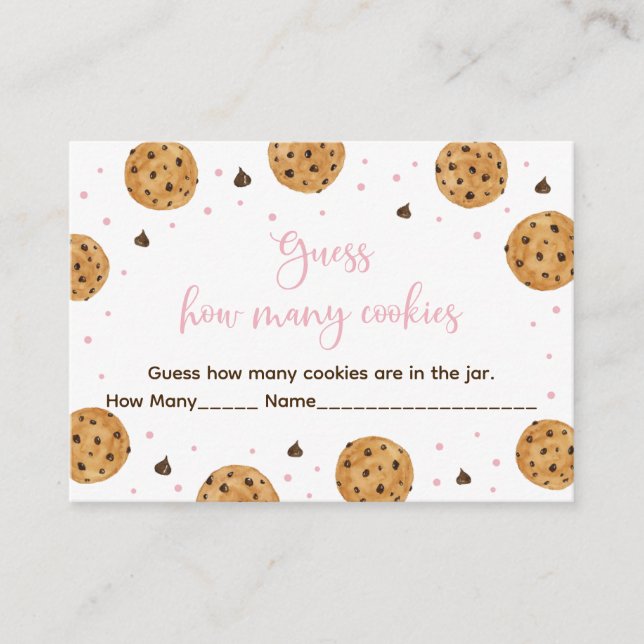 Little Cookie Pink Girl Guess How Many Game Enclosure Card (Front)