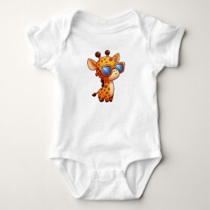 Little cool dude giraffe baby bodysuit
