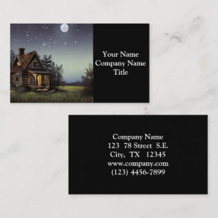 Little Cottage In The Moonlight Business Card