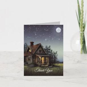 Little Cottage In The Moonlight Thank You Card