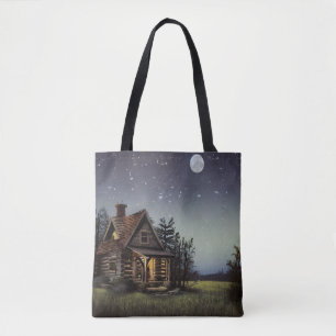Little Cottage In the Moonlight Tote Bag