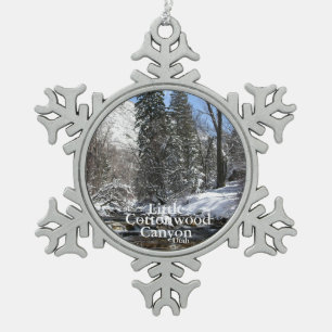 Little Cottonwood Canyon, Utah Snowflake Pewter Christmas Ornament