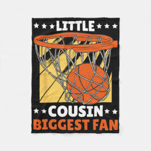 Little Cousin Biggest Fan With Bysketbyll For Cous Fleece Blanket