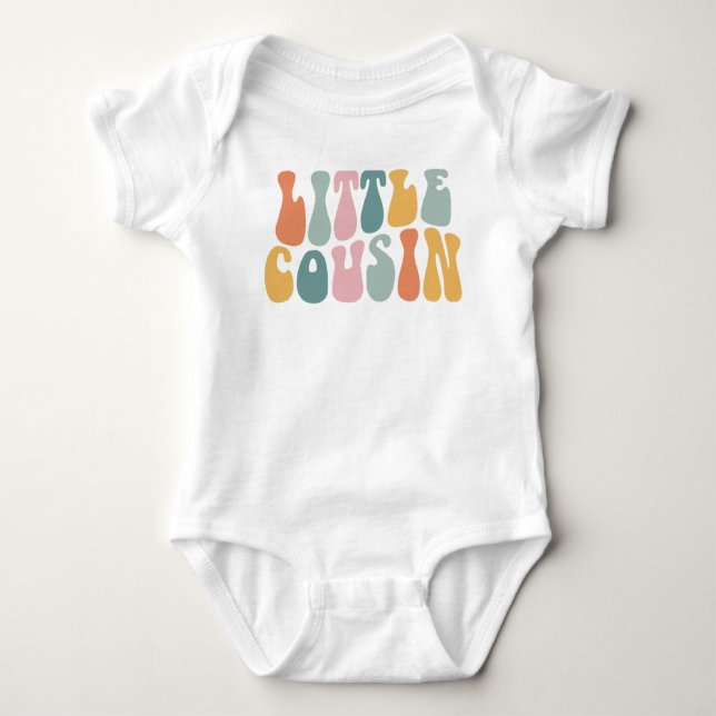 Little Cousin, Retro Kids, Matching Cousin Baby Bodysuit (Front)