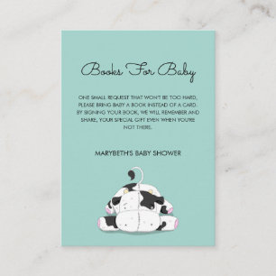 Little Cow Baby Shower Bring A Book Request Card