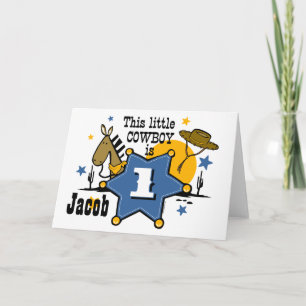Little Cowboy 1st Birthday  Card